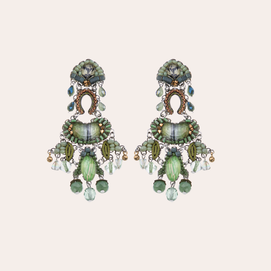 Boucles d'oreilles Ayala Bar - Eucalyptus vertes