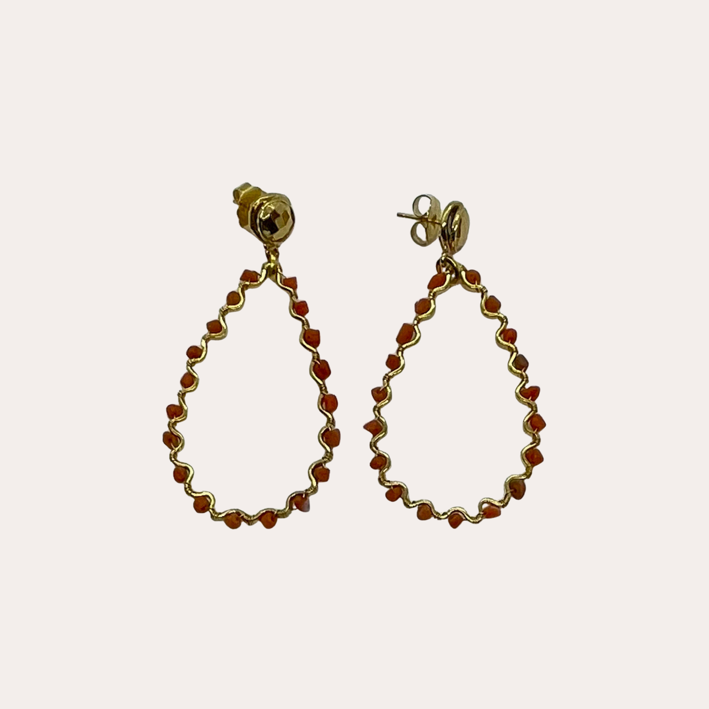 Boucles d'oreilles GAS Bijoux - Nympheas or / corail