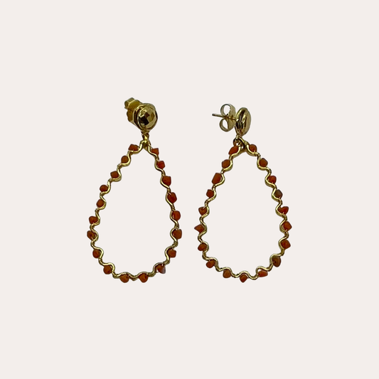 Boucles d'oreilles GAS Bijoux - Nympheas or / corail