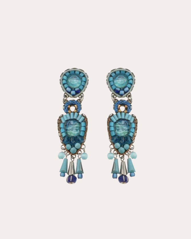 Ayala Bar Earrings - Blue Bayou Cloudless turquoise / silver