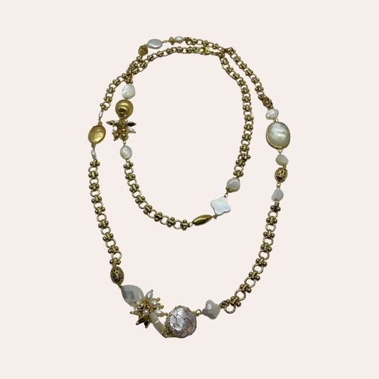 Sautoir GAS Bijoux -  Victorien or /  Nacre blanche