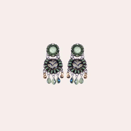 Boucles d'oreilles Ayala Bar - Eucalyptus vertes