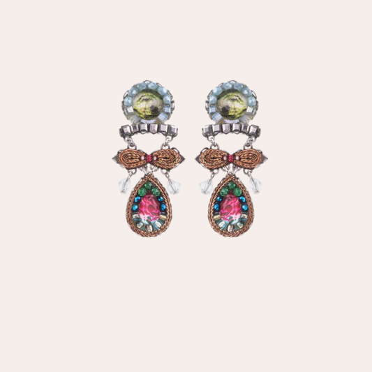 Boucles d'oreilles Ayala Bar - bleu vert / rose vif