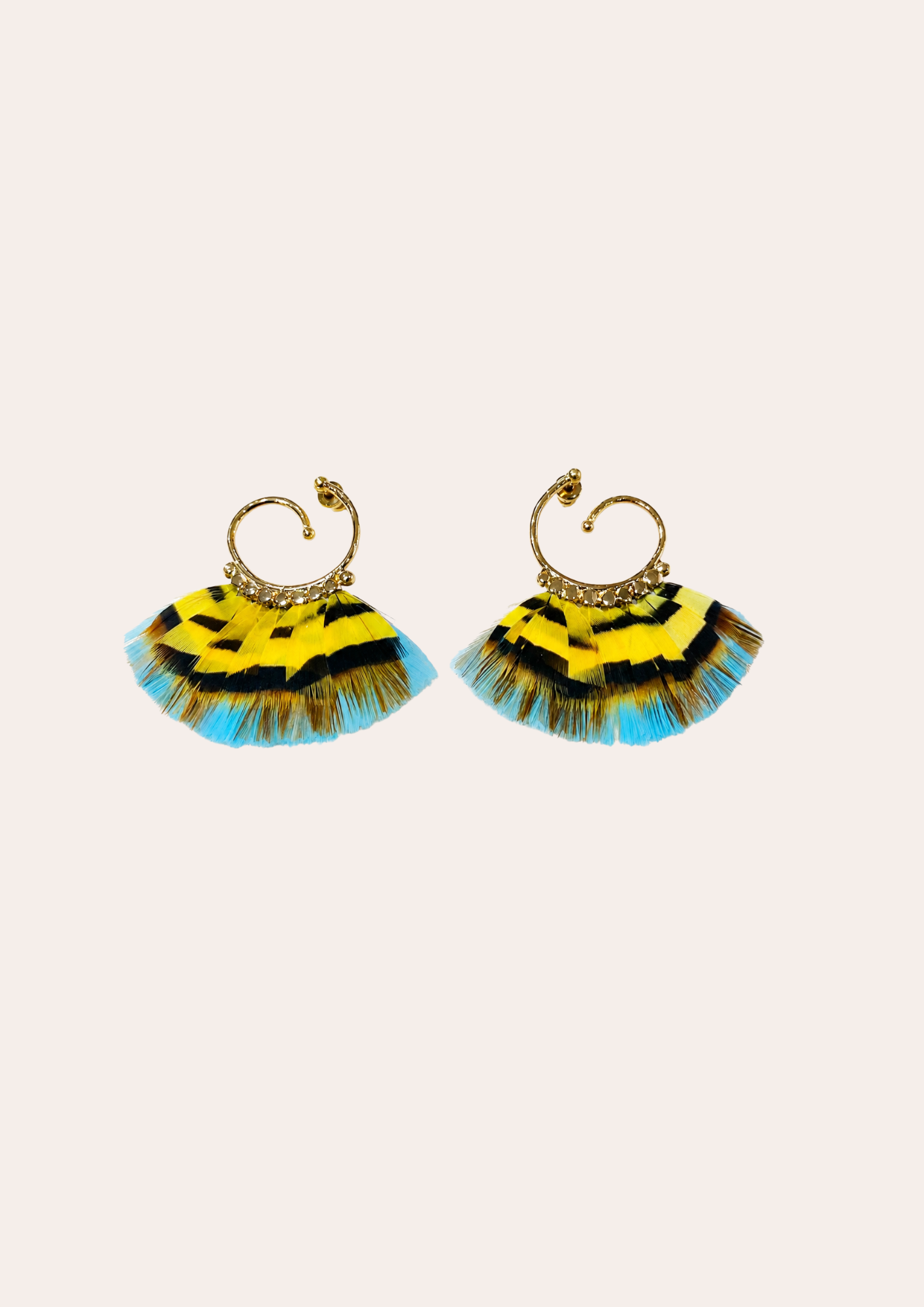 Boucles d'oreilles GAS Bijoux - Buzzios mini or jaune / bleu