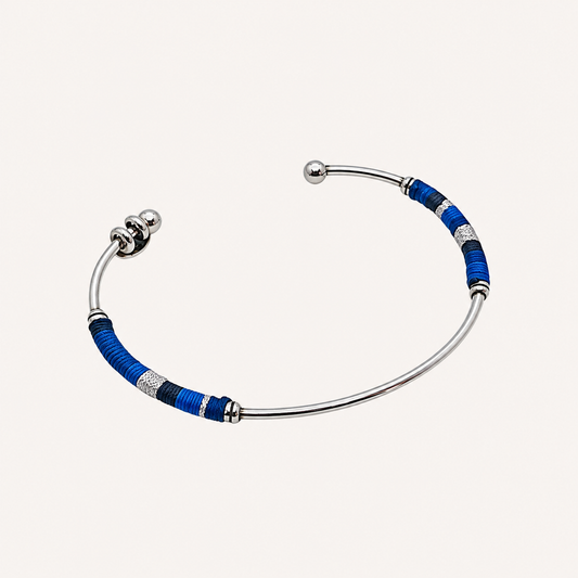 GAS Bijoux bangle - Zanzibar silver / navy blue