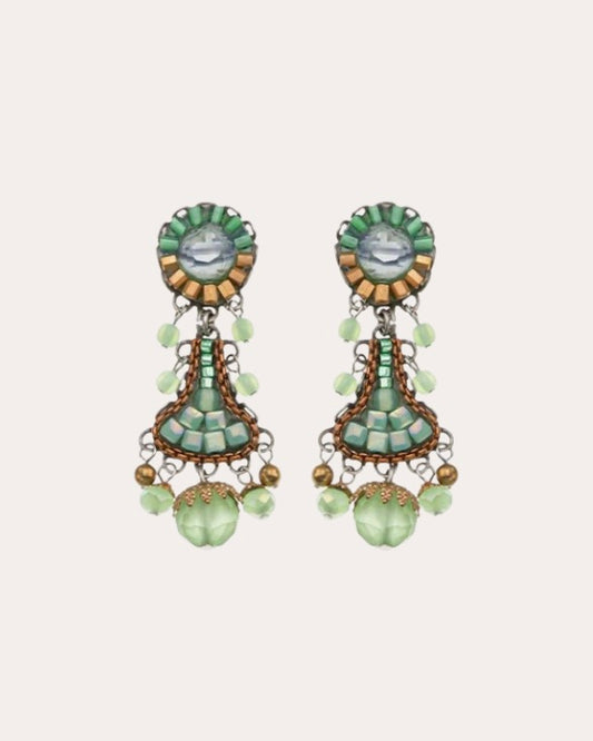 Ayala Bar Earrings - Green Seagrass Eelgrass