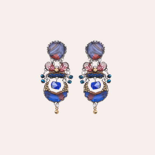 Boucles d'oreilles Ayala Bar - Ocean Edge bleu / rouge