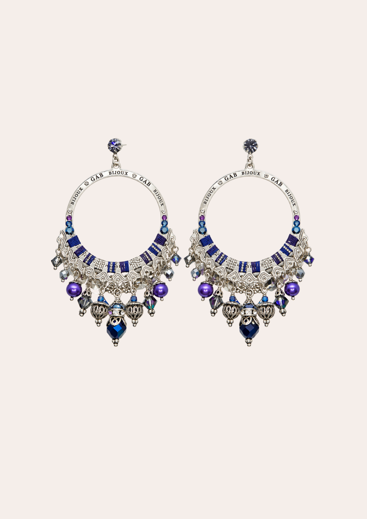 GAS Bijoux Earrings - Cécile Silver Night Blue / Purple