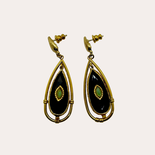 Boucles d'oreilles GAS Bijoux - Serti noires / cabochon