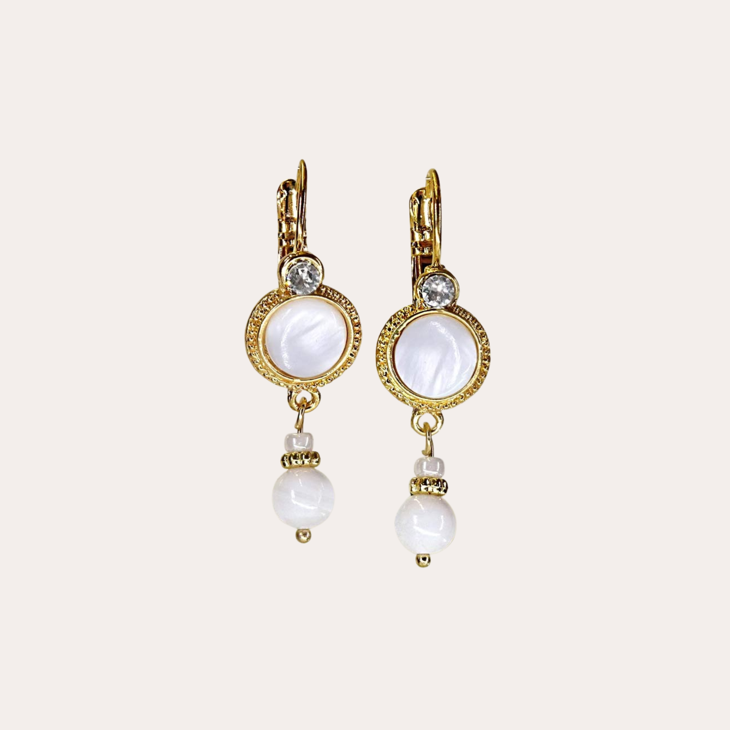 Boucles d'oreilles Chorange bijoux - Naturel or / nacre