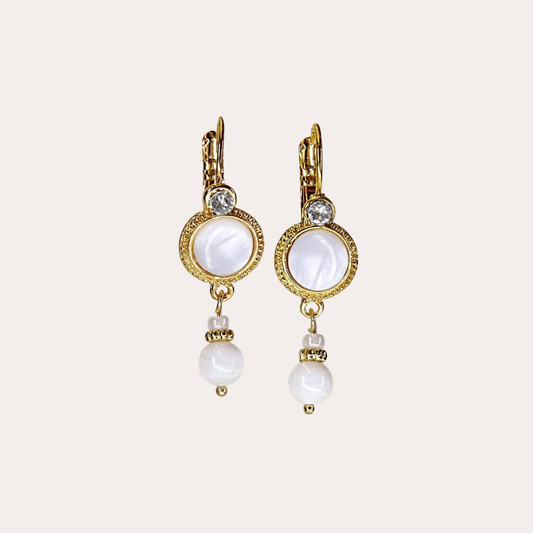 Boucles d'oreilles Chorange bijoux - Naturel or / nacre