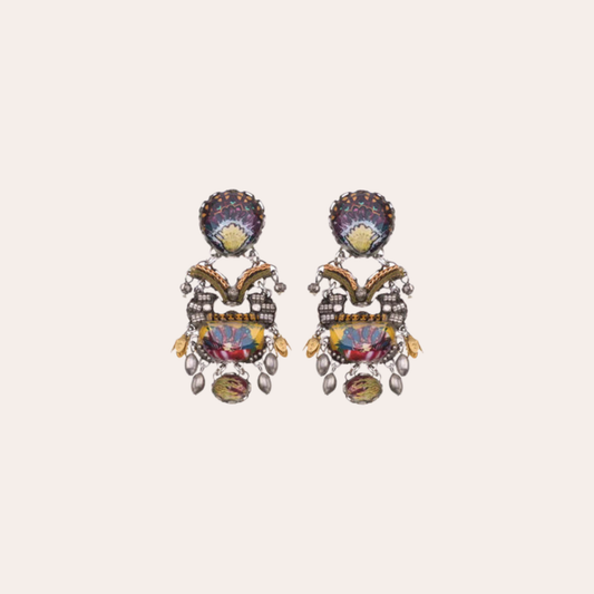 Boucles d'oreilles Ayala Bar - Southern belle kaki / jaune