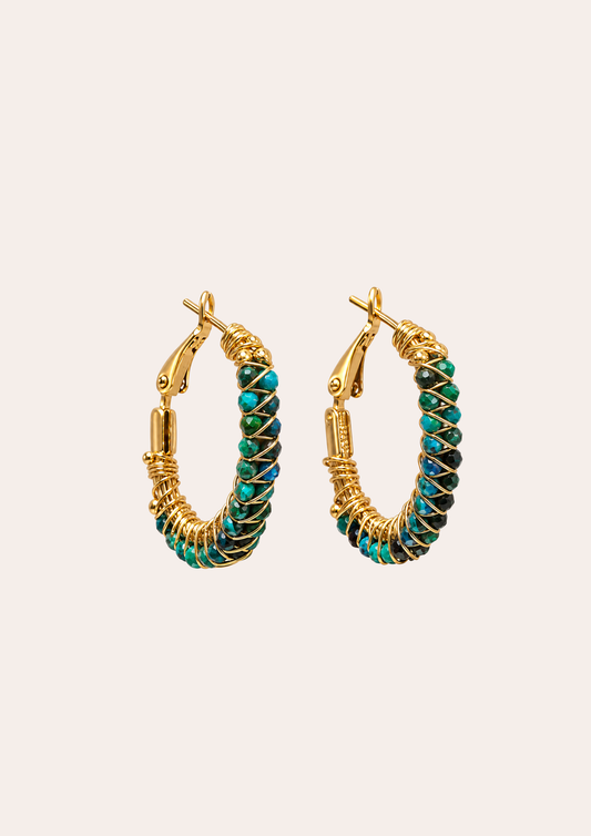 GAS Bijoux earrings - Lyre hoop earrings gold / teal