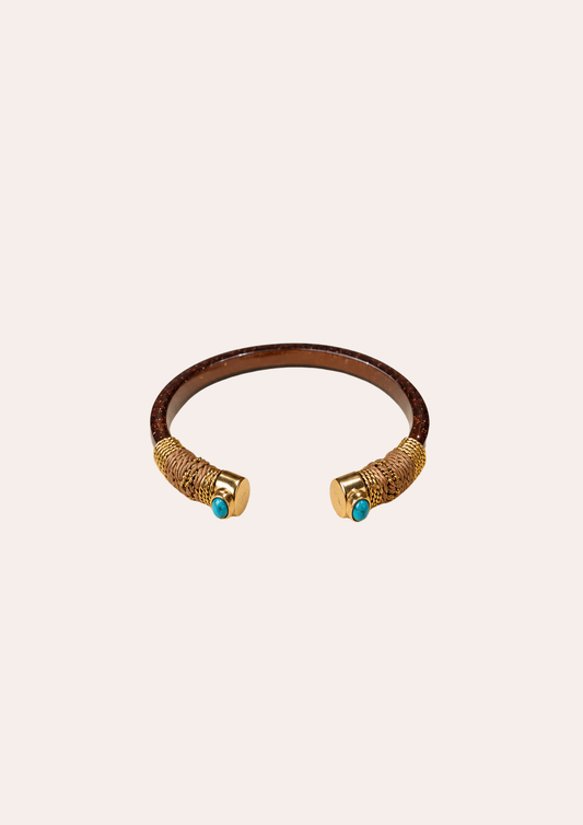 Bracelet Gas Bijoux - Jonc Sarina acétate brique pailleté