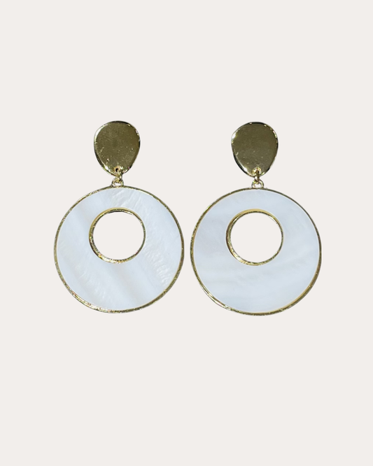 Boucles d'oreilles Chorange Bijoux -OCIANE or / nacre