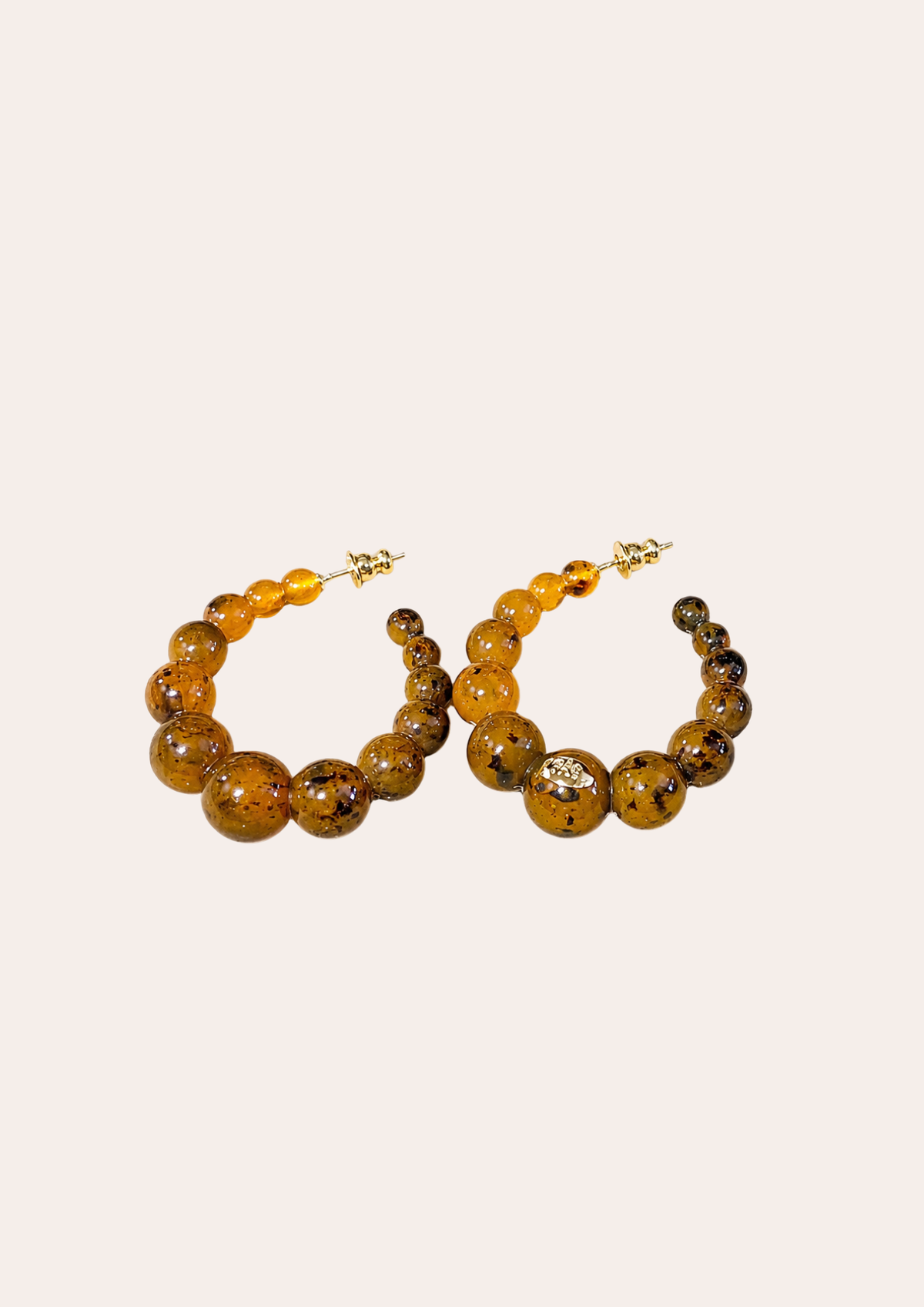 Boucles d'oreilles Gas Bijoux - créoles Andy petit modèle acétate / ambre
