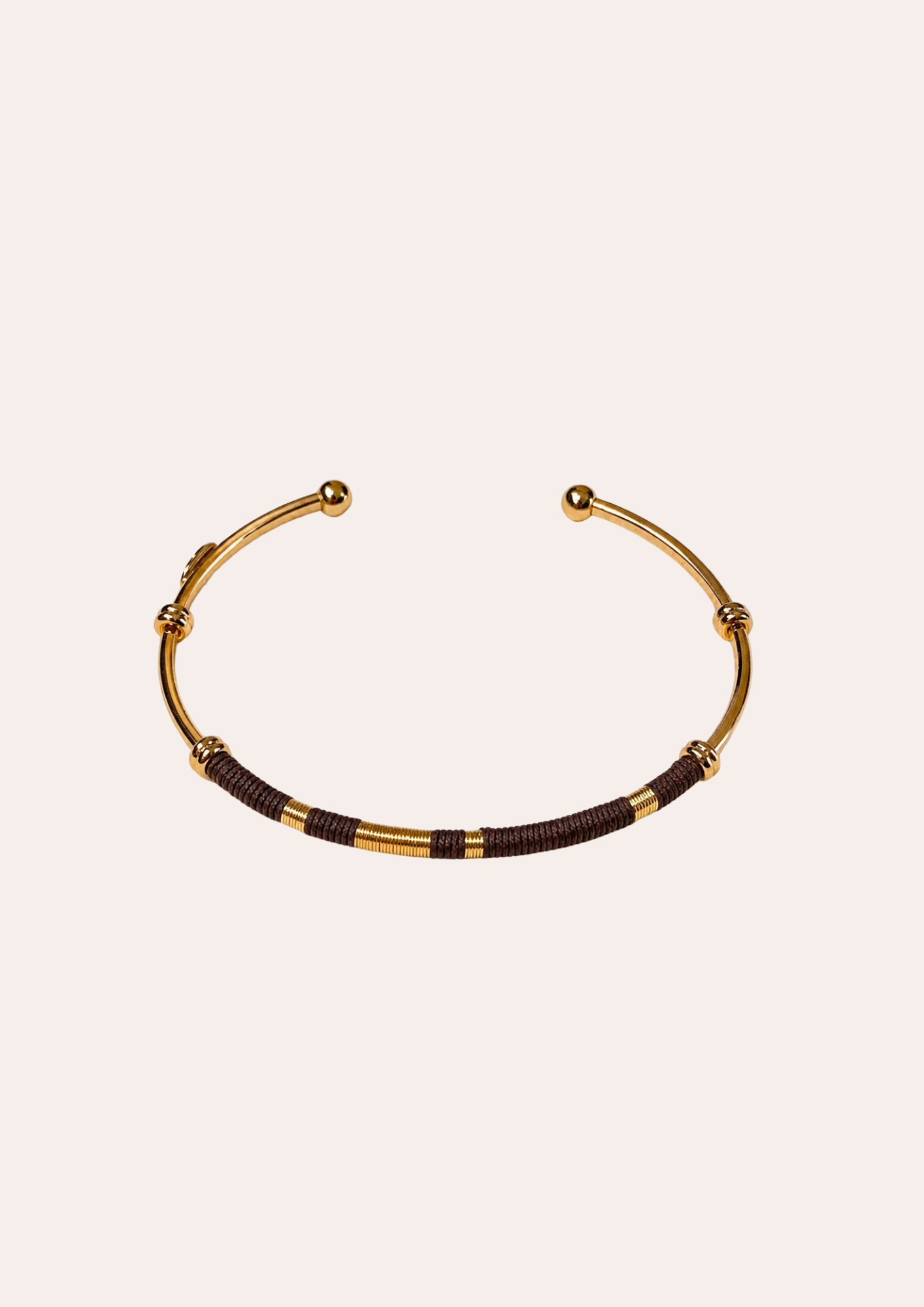 Bracelet Gas Bijoux - Jonc Zanzibar or / chocolat