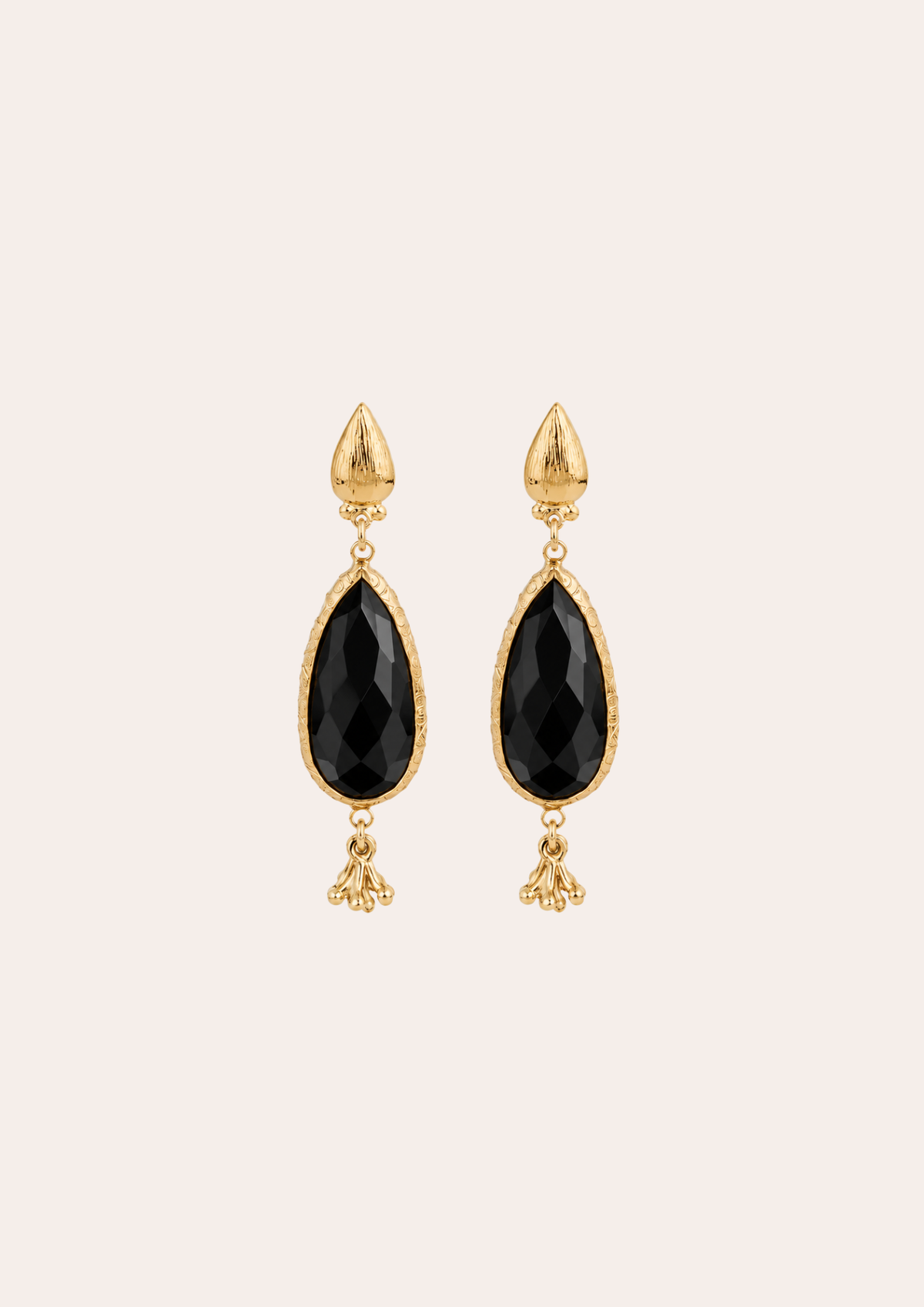 Boucles d'oreilles GAS Bijoux - Serti goutte noire