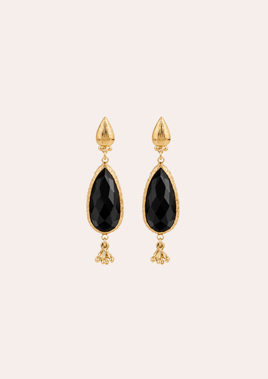 Boucles d'oreilles GAS Bijoux - Serti goutte noire