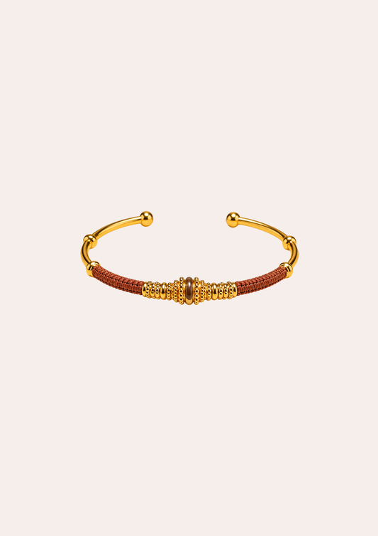 Bracelet Gas Bijoux - jonc Zizanie or / marron