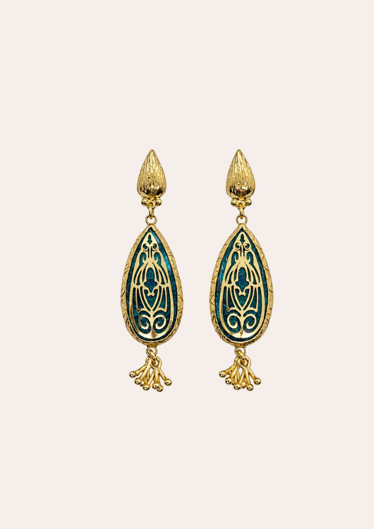 Boucles d'oreilles GAS Bijoux - Serti Cage bleu turquoise