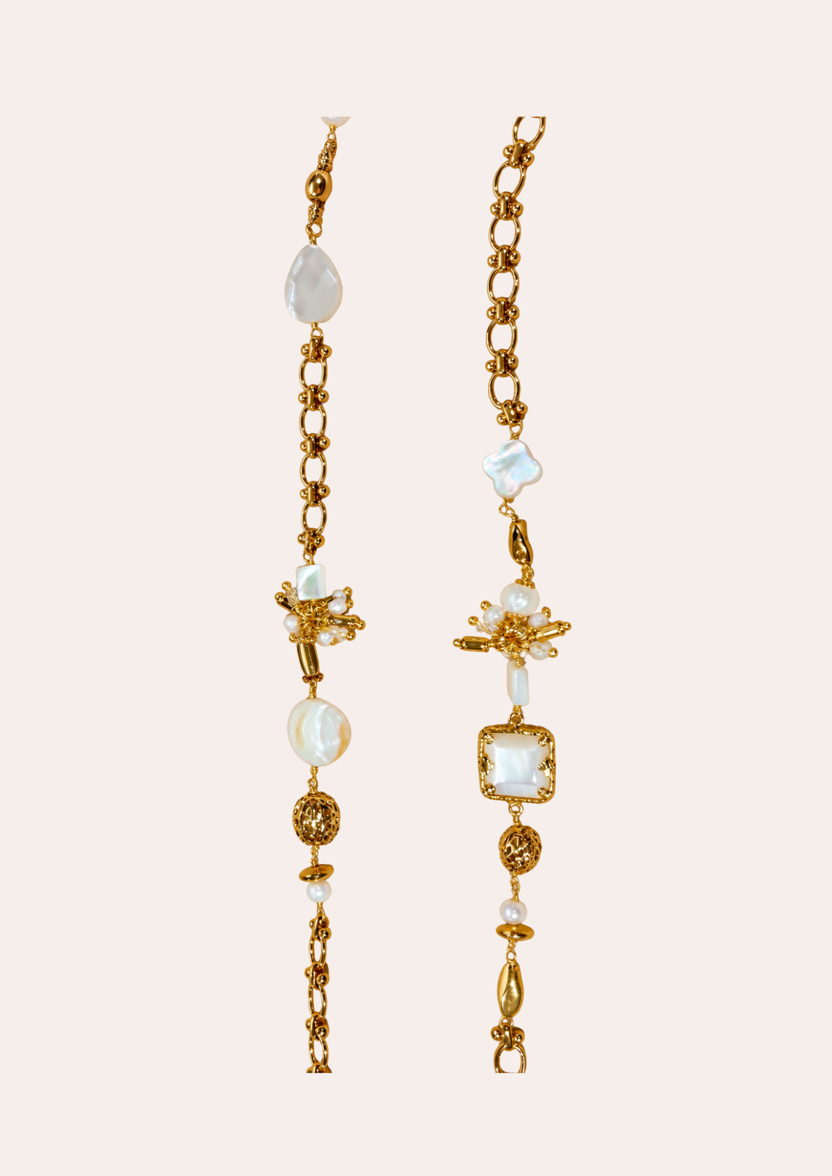 Sautoir Gas Bijoux - Victorien or / nacre blanche