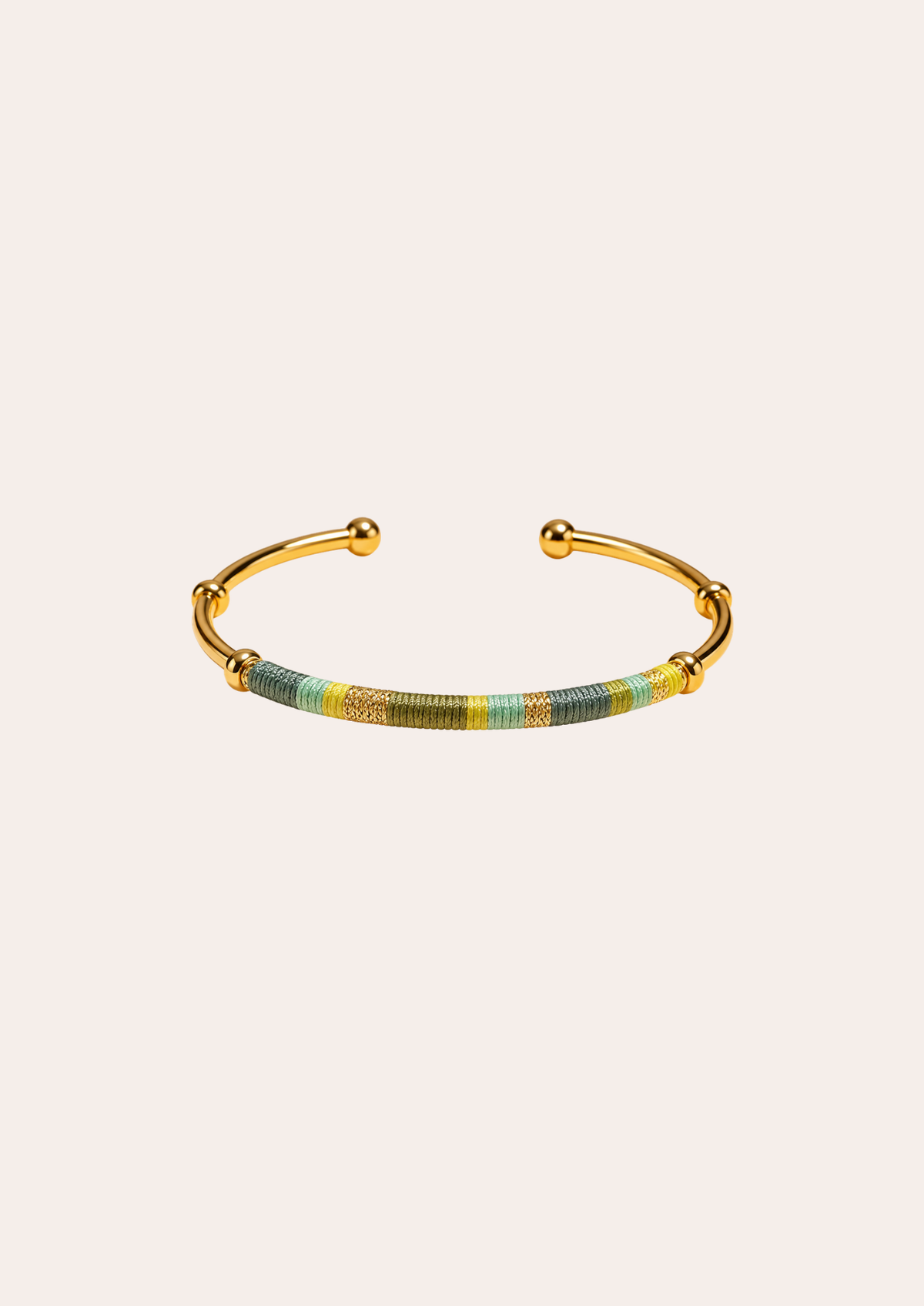 Bracelet Gas Bijoux - Jonc Zanzibar or / kaki vert