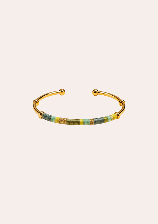 Bracelet Gas Bijoux - Jonc Zanzibar or / kaki vert