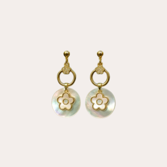 Boucles d'oreilles Chorange bijoux - Solite or / nacre