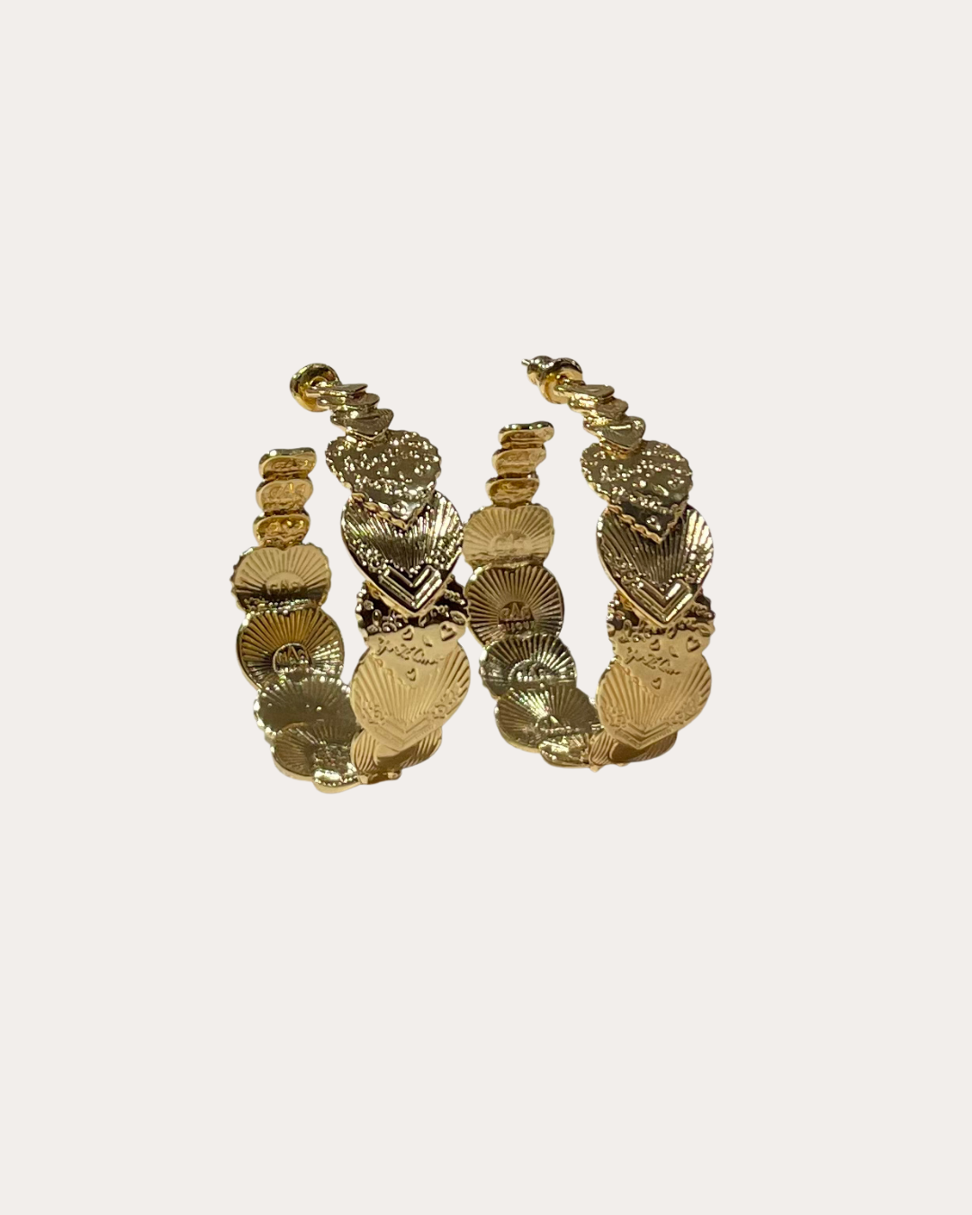 GAS Bijoux earrings - large gold Cuore hoops