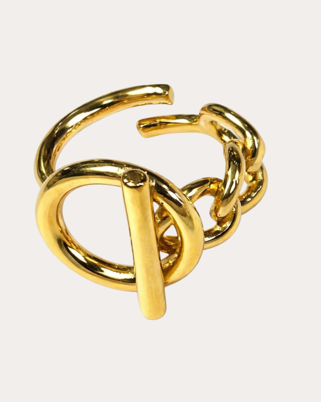 Adjustable Gold Plated Stainless Steel Ring