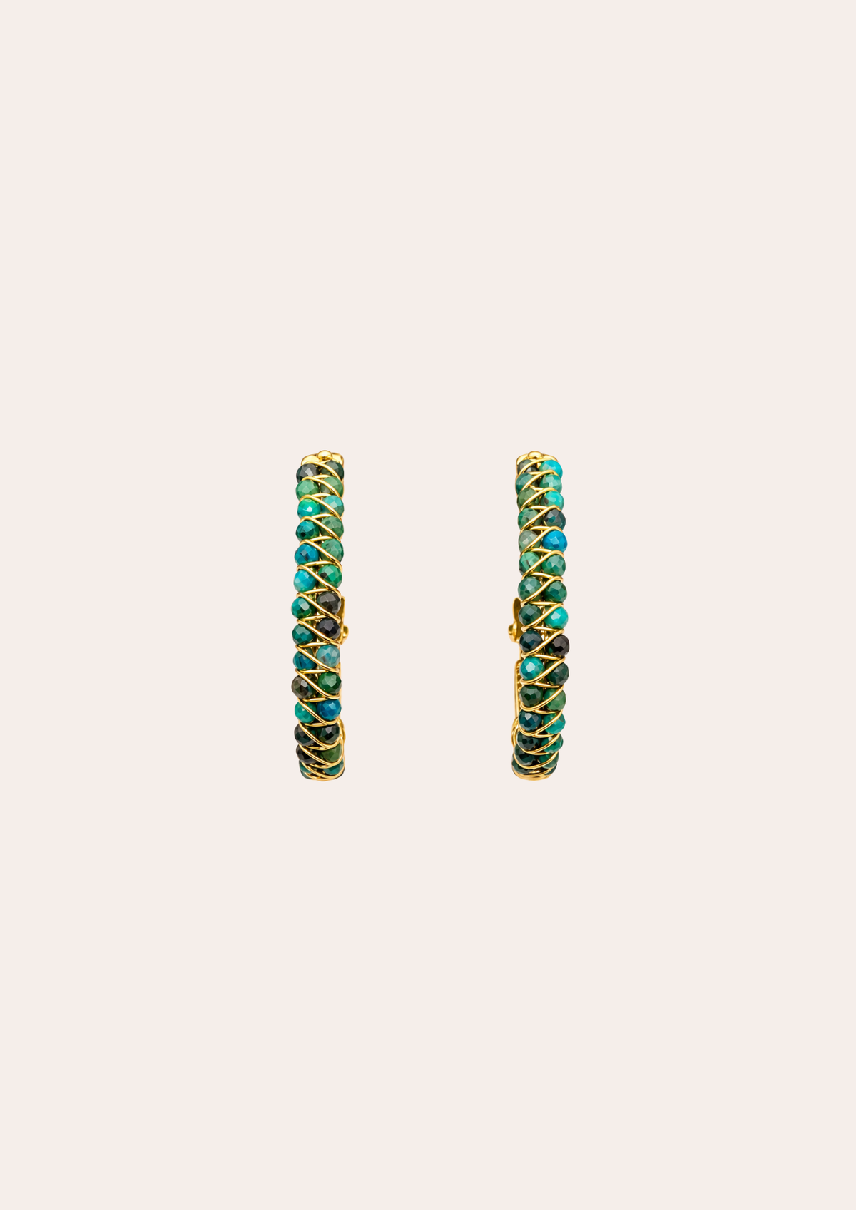 GAS Bijoux earrings - Lyre hoop earrings gold / teal