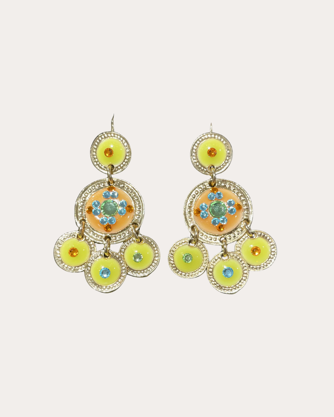 Boucles d'oreilles GAS Bijoux - Sequins double or / jaune orangé