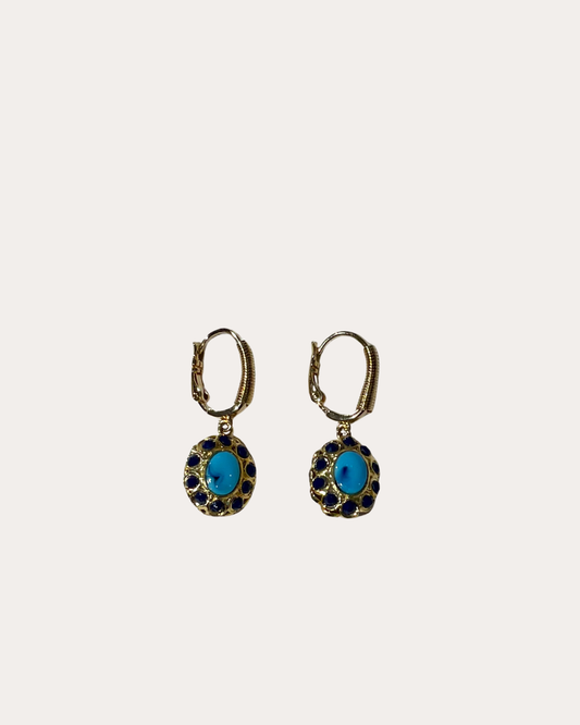 Boucles d'oreilles GAS Bijoux - Tao Splash or turquoise / marine