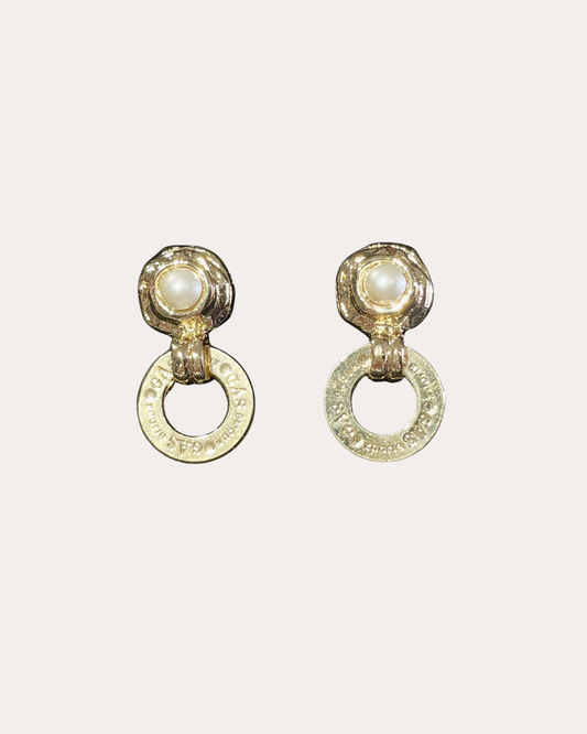 Boucles d'oreilles Gas Bijoux - Amarante or / perle