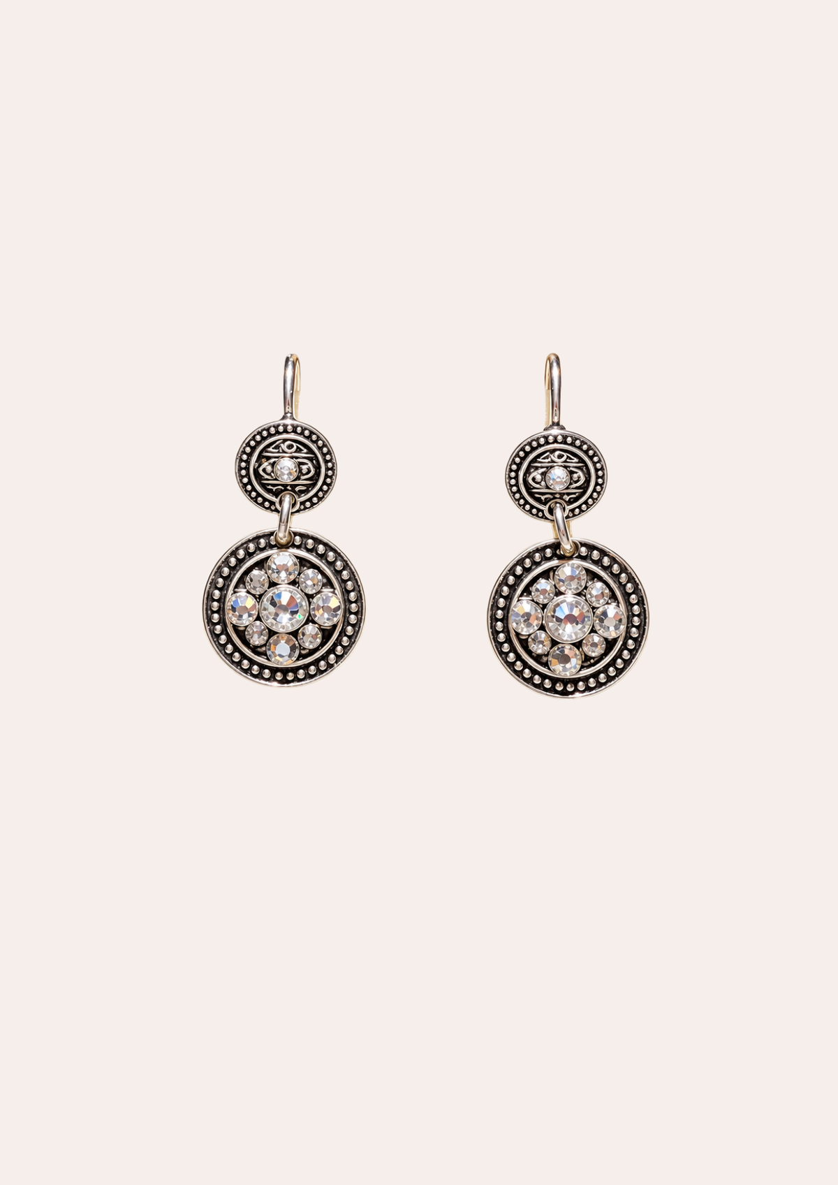 Boucles d'oreilles Gas Bijoux - Sequin simple argent / cristal