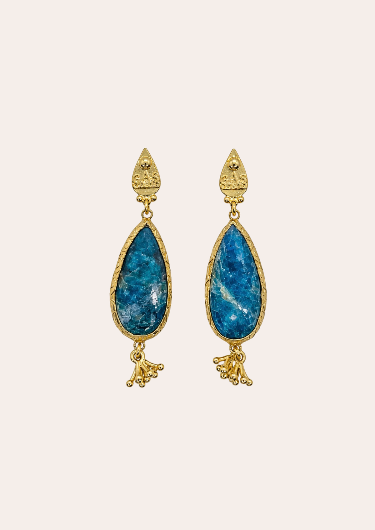 Boucles d'oreilles GAS Bijoux - Serti Cage bleu turquoise