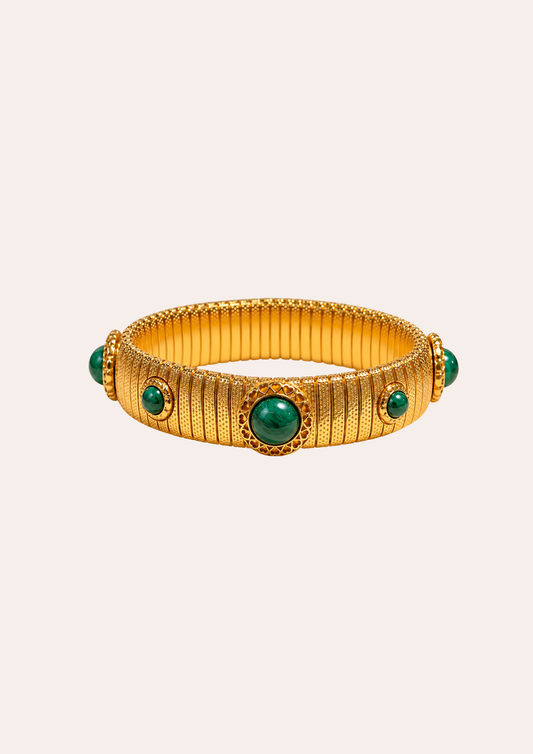 Bracelet Gas Bijoux - Jonc Strada moyen modèle or / vert