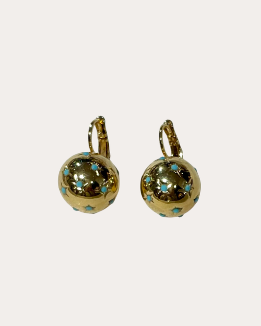 Boucles d'oreilles Gas Bijoux - Comète petit modèle or / strass bleus
