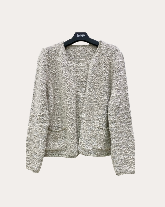 Fengo Jacket - light beige marl bouclé knit