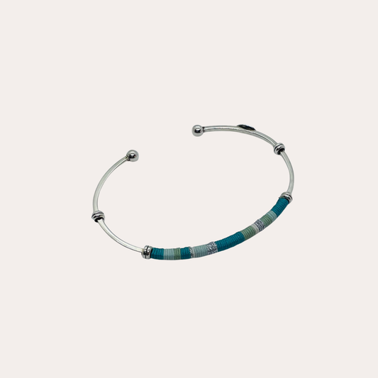 Jonc GAS Bijoux - Zanzibar argent turquoise