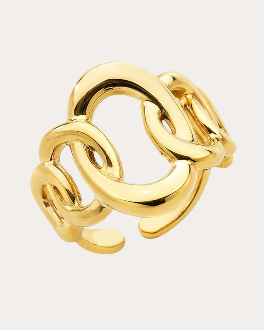 Adjustable Gold Plated Stainless Steel Ring