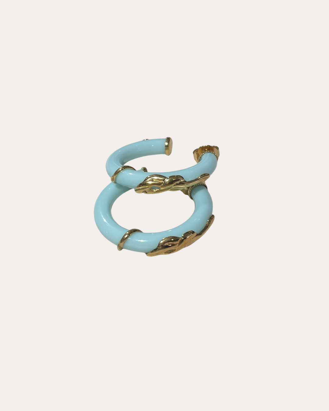 Pendientes Gas Bijoux - Cobra modelo pequeño acetato azul cielo / oro