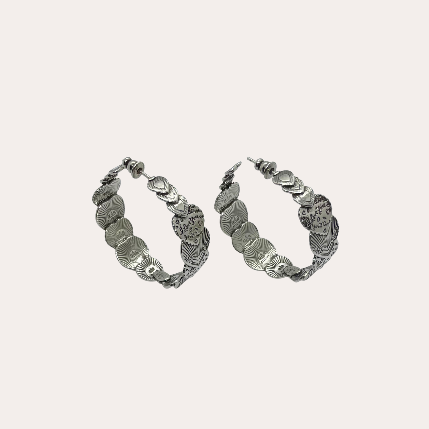 Boucles d'oreilles GAS Bijoux - créoles Cuore argent grand modèle