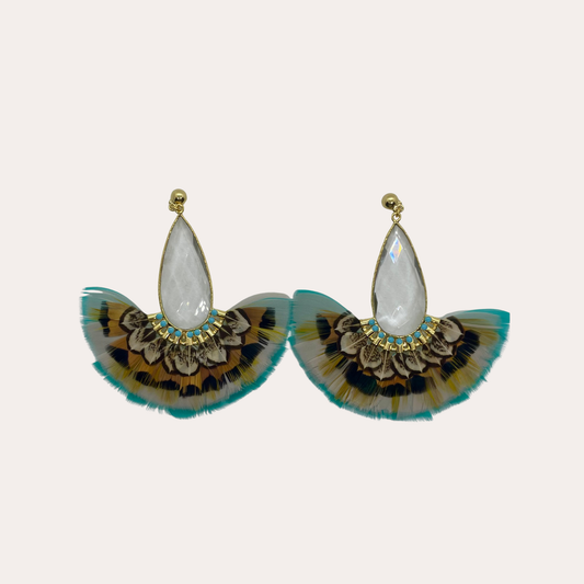 Boucles d'oreilles GAS Bijoux - Serti Paon or