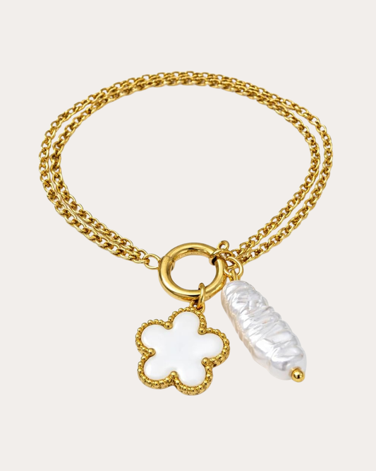 Gold Stainless Steel Bracelet / white
