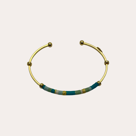 Bracelet GAS Bijoux - Jonc Zanzibar or et turquoise