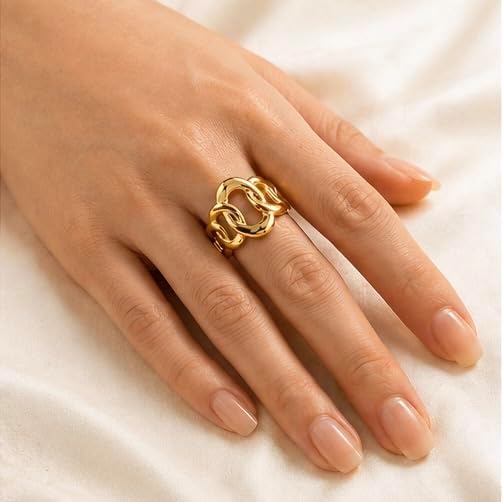 Adjustable Gold Plated Stainless Steel Ring