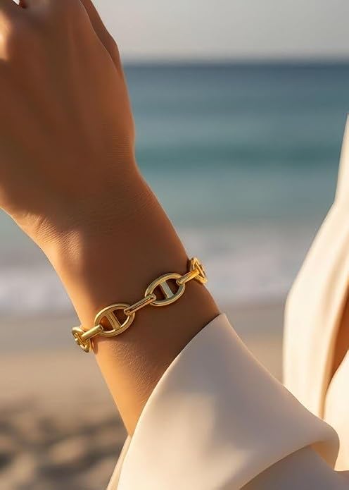 Bracelet Jonc or – Maille Marine