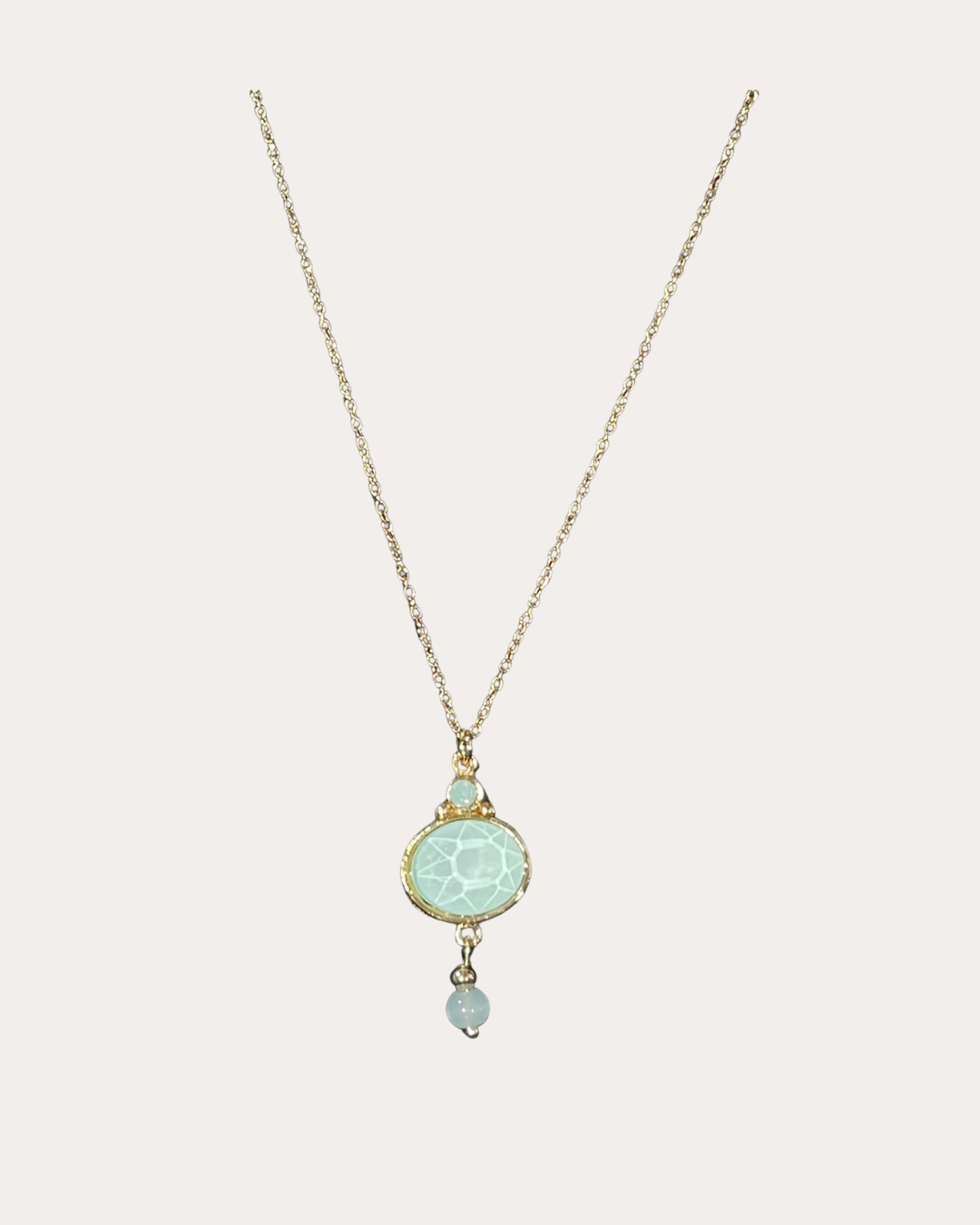 Chorange Necklace - Hopecol gold / aqua blue